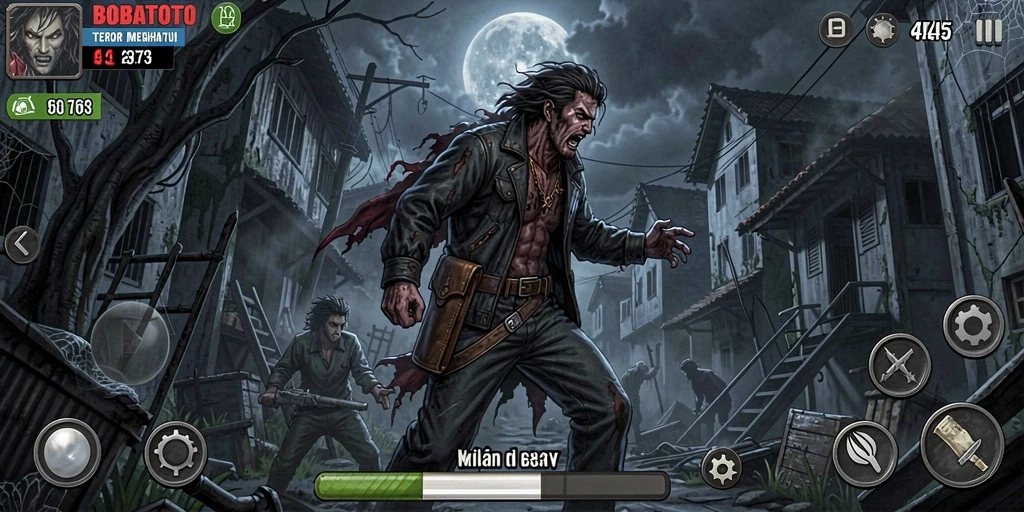 Screenshot menampilkan momen menegangkan dalam gameplay BOBATOTO.
