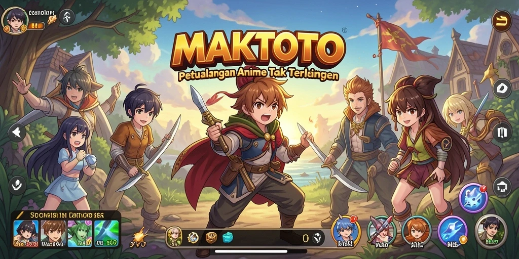 Tampilan gameplay <strong>MAKTOTO</strong> saat bertarung dengan karakter anime mengesankan.