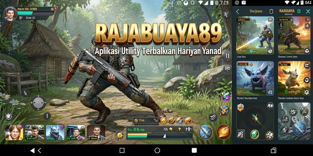 Tampilan utama RAJABUAYA89 dengan fitur-fitur utility yang menarik.