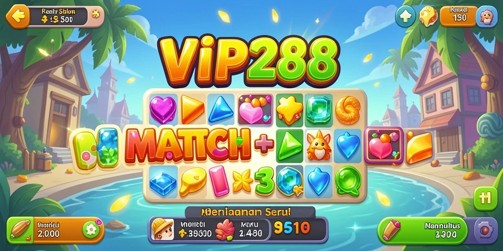 Screenshot dari gameplay <strong>VIP288</strong> menampilkan saat mencocokkan permata berwarna.